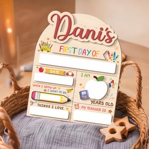 Letrero personalizado para el primer día de clases de jardín de infantes, tablero para el último día de clases, letrero de madera personalizado para el regreso a clases, regalos para niños, utilería preescolar