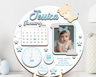 Baby Photo Keepsake Gifts, Baby Birth Announcement, Newborn Gift, Personalized Newborn Frame, Birth Announcement Plaque, Baby shower Gifts.