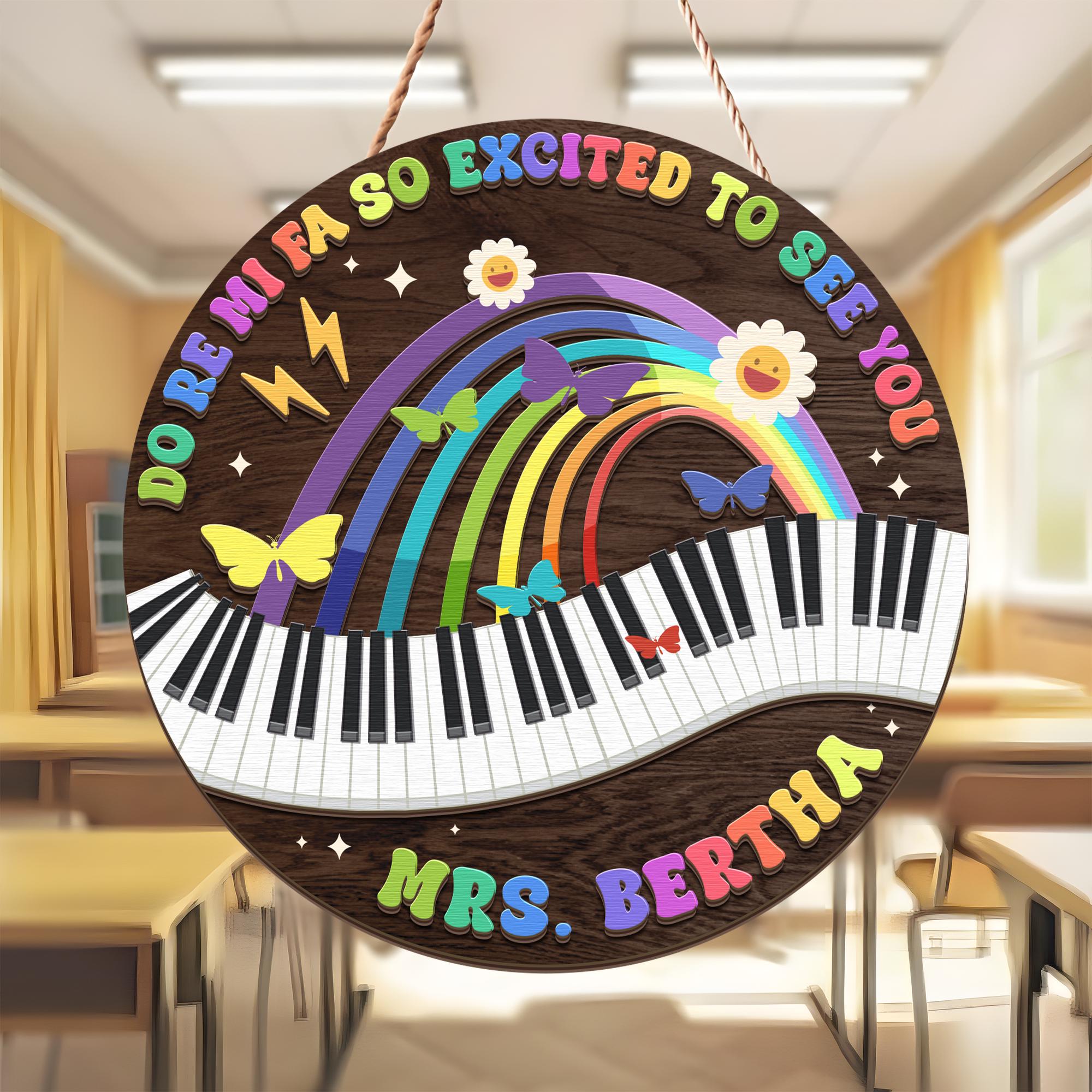 Personalized Music Teacher 3D Door Hanger, Teacher Name Sign Plate