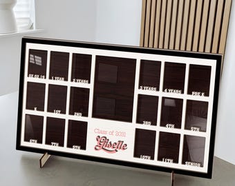 Custom School Years Photo Frame, Pre K to Senior Graduation Photo Frame, Pre K-12 Grade School Picture Frame, Custom Name School Year Frame