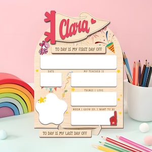 Custom First and Last Day Of School Sign, Photo Prop 1st Day Of School Board, Reusable Custom Name Back To School Board, Back To School Sign
