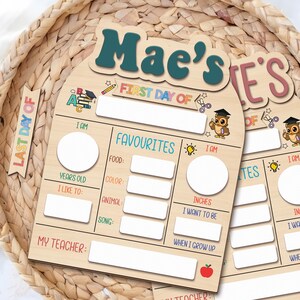 First and Last Day Of School Sign, Custom Name Back To School Board, Reusable Back to School Sign, 1st Day of School 2025, Wooden Gift.