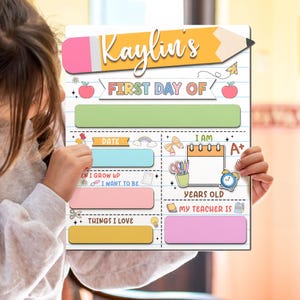 Letrero intercambiable para primer y último día de clases, letrero personalizado para el primer día de regreso a clases, tablero escolar de madera personalizado, regalo para estudiantes.