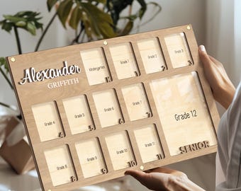 Personalized Pre K to Graduation School Picture Frame, Custom School Years Photo Frame, Grade School Photo Frame, Senior Graduation Gift