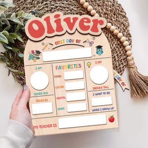 Customized First And Last Day School Sign, Back to School Sign, Kindergarten 1st Day of School Sign, First Day School Wooden School Board