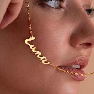 Custom Name Necklace, Christmas Gift for Her, Gold Plated Name Necklace, Personalized Name Necklace, Birthday Gift,Personalized Gift for Mom