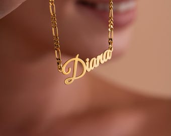 14k Gold Namenskette mit jeder Kette, Benutzerdefinierte Namenskette, personalisierte Halskette mit Namen, personalisierte Geschenke für sie, Weihnachtsgeschenke