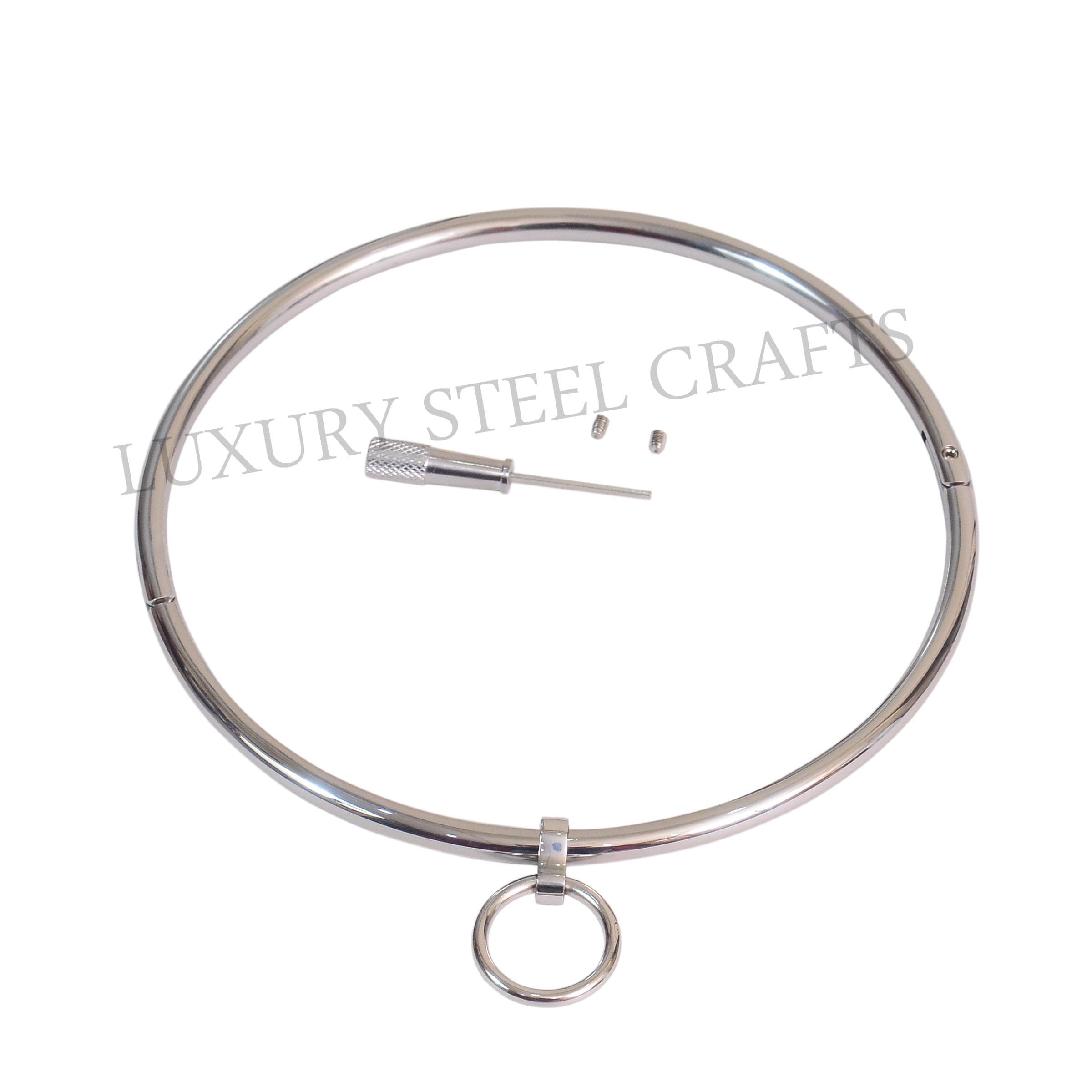 6mm Discrete Petite Polish Stainless Steel Locking Eternity Collar With Removable Ring - 24/7 Wear Collar Available in Multiple Sizes