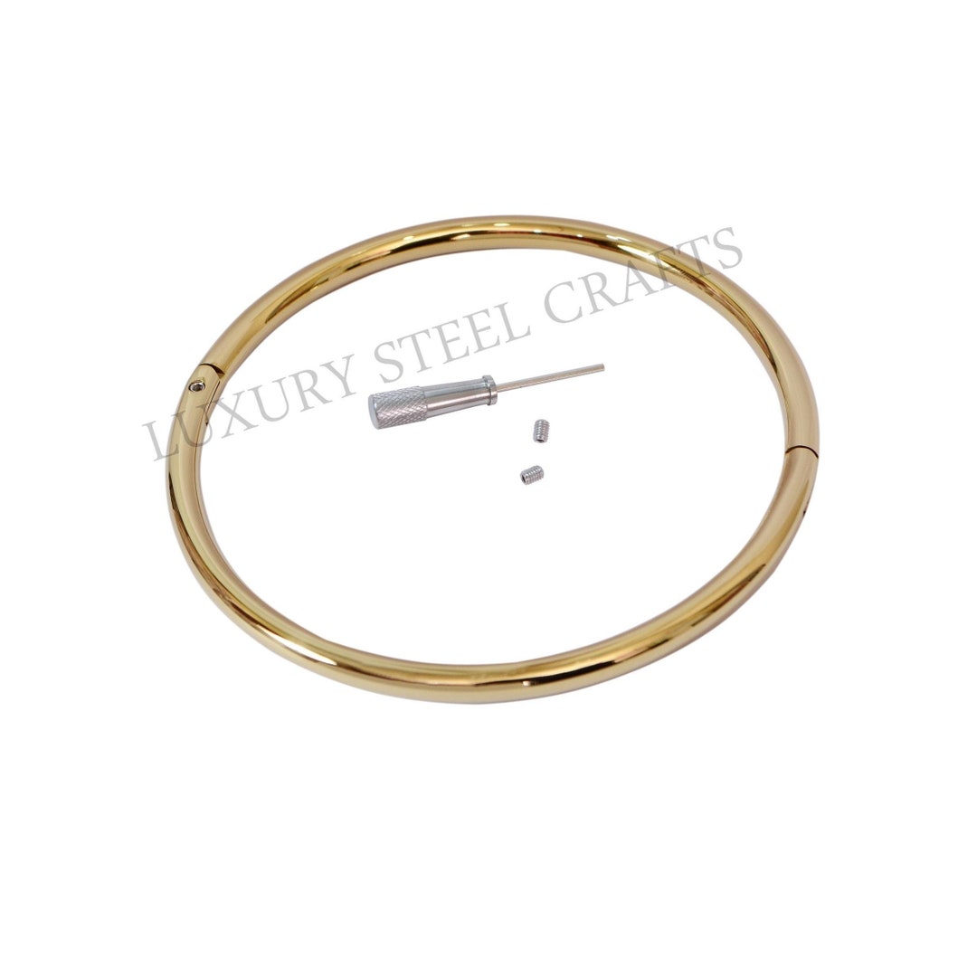 8mm New Design Gold Finish Locking Eternity Collar Stainless