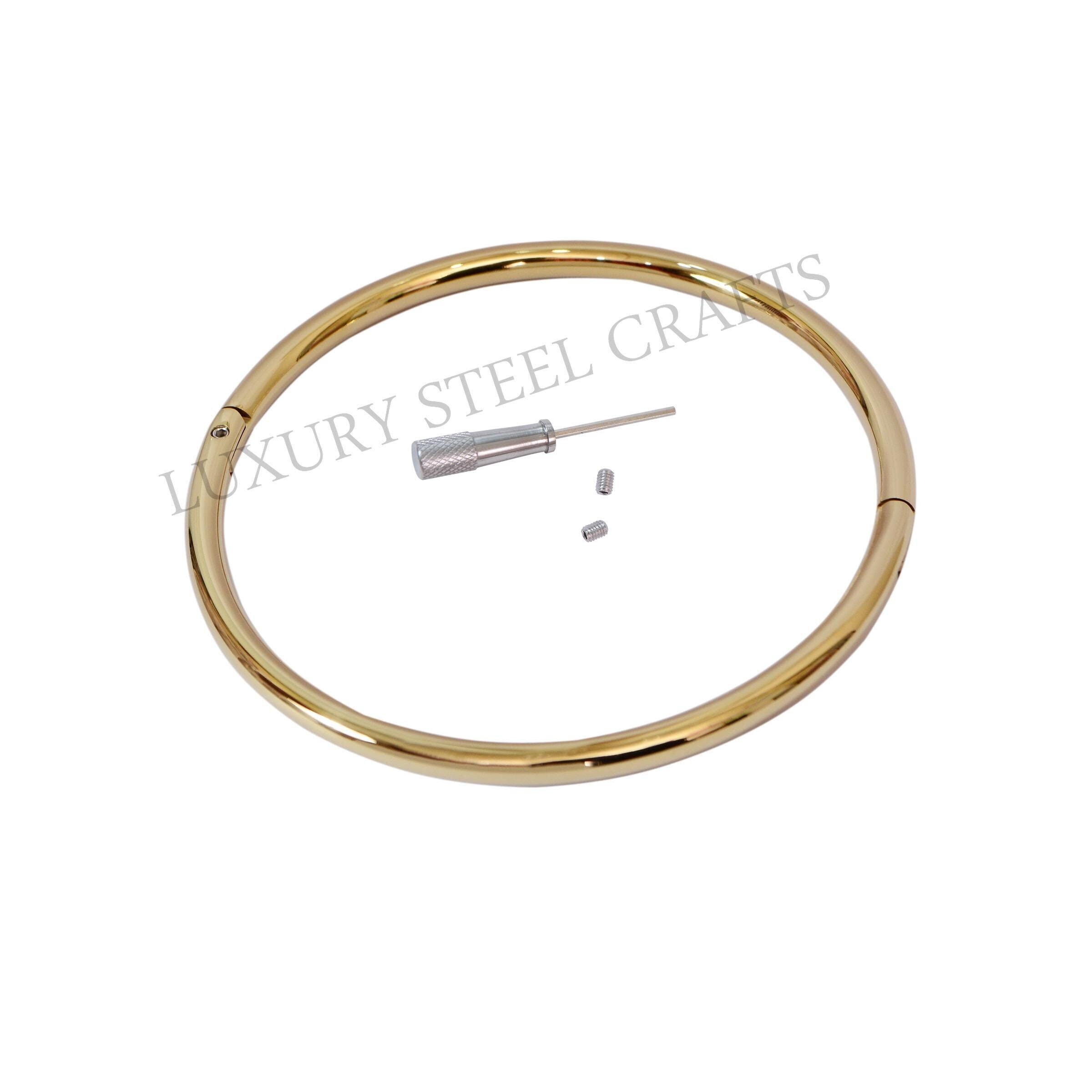 8mm New Design Gold Finish Locking Eternity Collar Stainless