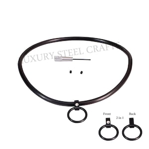 6 mm roestvrijstalen matzwart gecoate titanium kraag: luxe strass choker