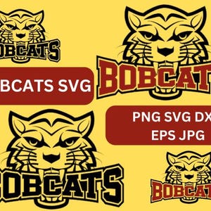 BOBCATS SVG Cut File, Wildcat Mascot Clipart, Perfect for DIY Crafts, T-Shirts, and More