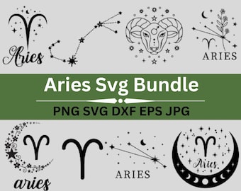 Ram sterrenbeeld gesneden bestand, astrologisch symbool SVG, sterrenbeeld silhouet, Instant Download, hemelse kunst