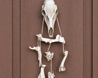 Deer Skull Wind Chime – Vegan Hanging Bone Decor