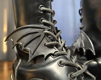 Simple Wing Boot Lace Accessory Set – 4pc Gothic Lace Charms for Boots