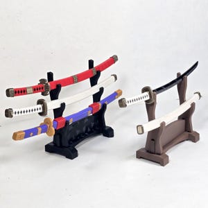 Three-Blade Katana Set | Mini & Large Sizes | Anime-Inspired Display Swords with Optional Stand