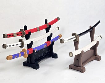 Three-Blade Katana Set | Mini & Large Sizes | Anime-Inspired Display Swords with Optional Stand