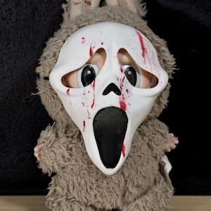 Labubu Scary Mask with Blood Spatter