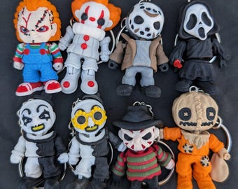 Mini Slasher Horror Keychain – 3D Printed Halloween Character Charm