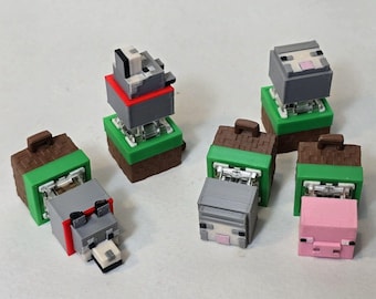 Pixel Farm Animal Clicker Toy – Sheep Pig Wolf Keycap Fidget