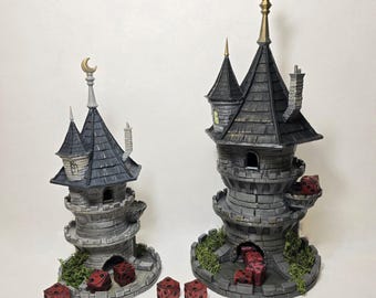 Medieval Dice Tower – Hand Painted Artisan Tabletop RPG Accessory