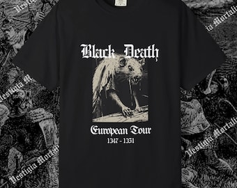 Black Death Tour Shirt | Premium Vintage Plague Rat Tee | Horror Goth | Dark Humor | Grunge Cloth | Medieval History Gift | Dark Academia