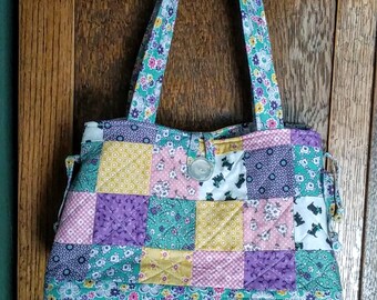 30's quilted patchwork purse