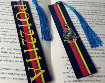 Personalised Royal Marines Bookmark: Double-Sided Wood Bookmark