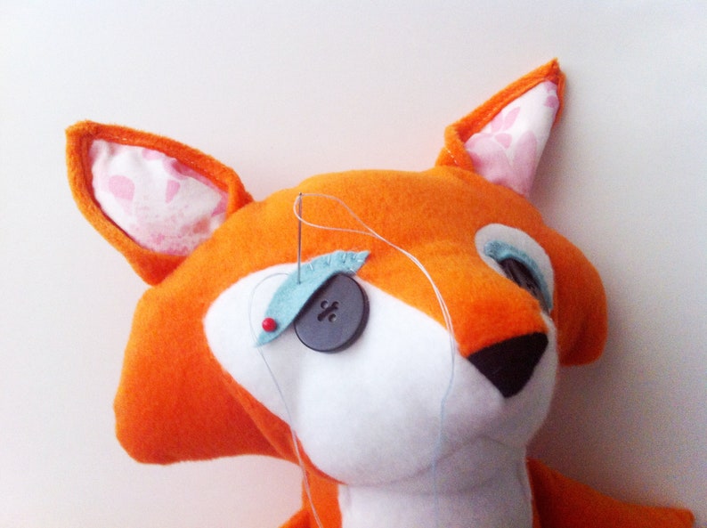 SEWING PATTERN Stuffed Animal Fox with Vest PDF, plushie tutorial, dapper fox diy, woodland fox pattern, fairytale character, diy kids gift image 6