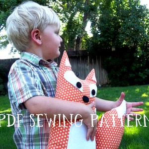 SEWING PATTERN Fox and Raccoon Stuffed Animals, woodland pillow set diy, unique kids room decor, unique boy gift sewing project, plushie image 6