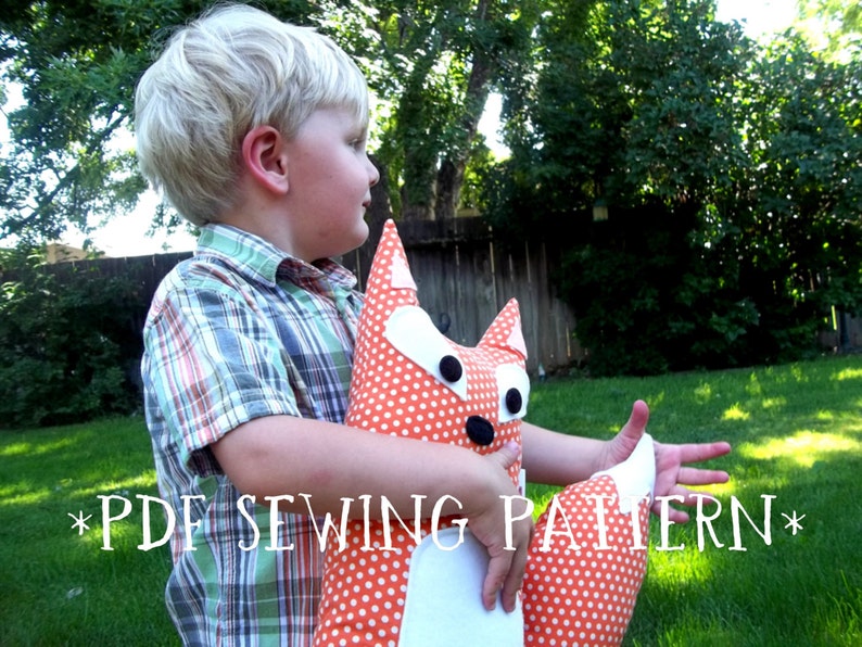 SEWING PATTERN Fox and Raccoon Stuffed Animals, woodland pillow set diy, unique kids room decor, unique boy gift sewing project, plushie image 6