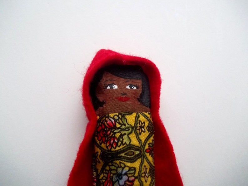 MADE TO ORDER Red Riding Hood Finger Puppet Set, storybook toys, interactive toys, educational puppets, unique kids gift, girls birthday image 7