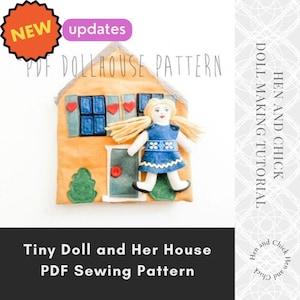 SEWING PATTERN for Mini Rag Doll and Dollhouse Project