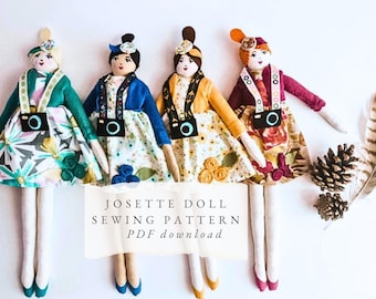 Parisian Doll Sewing Pattern, 12 inch doll, analog hobby