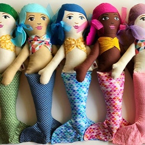 Custom made Mermaid Doll, cloth mermaid doll, fantasy doll, unique gift, gifts for girls, birthday doll, girls room decor, birthday gift image 1