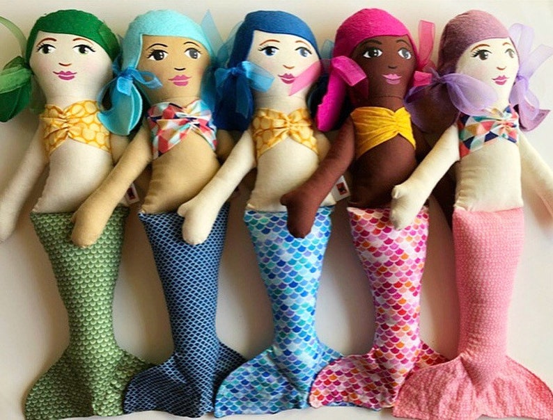 Custom made Mermaid Doll, cloth mermaid doll, fantasy doll, unique gift, gifts for girls, birthday doll, girls room decor, birthday gift image 1