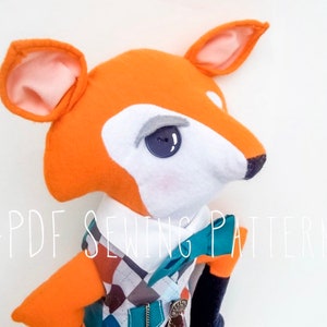 SEWING PATTERN Stuffed Animal Fox with Vest PDF, plushie tutorial, dapper fox diy, woodland fox pattern, fairytale character, diy kids gift image 3