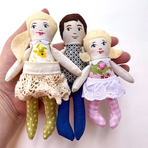 MADE TO ORDER Custom Doll Family of 3 Dolls, Custom Dollhouse Doll Family 1:12 scale