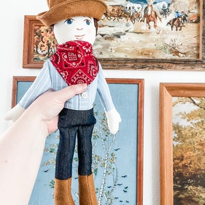 SEWING PATTERN Cowboy Doll with cowboy hat and bandana, 18 inch cloth doll tutorial, diy boy doll pattern with instructions image 3