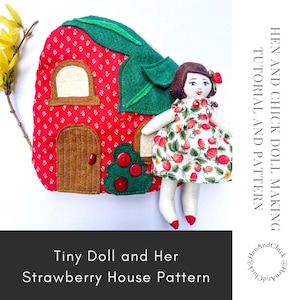 Fabric Strawberry Dollhouse Sewing Pattern: Mini Rag Doll Project (PDF Pattern)