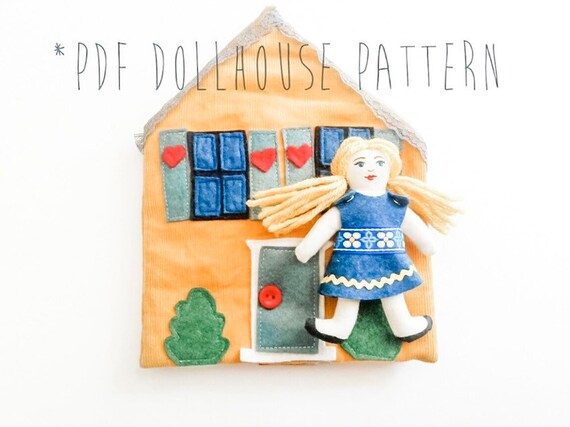 Travel Dollhouse Pattern Take Along Doll House Pdf Sewing Etsy