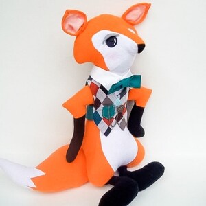 SEWING PATTERN Stuffed Animal Fox with Vest PDF, plushie tutorial, dapper fox diy, woodland fox pattern, fairytale character, diy kids gift image 8