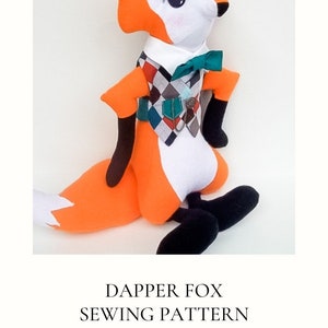 SEWING PATTERN Stuffed Animal Fox with Vest PDF, plushie tutorial, dapper fox diy, woodland fox pattern, fairytale character, diy kids gift image 9