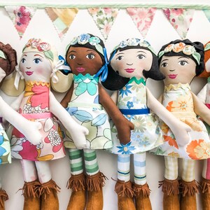 Rag Doll Sewing Pattern with face painting tutorial, lots of hair style options and clothes image 3