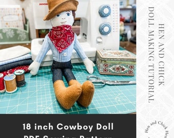 SEWING PATTERN Cowboy Doll, Unique boy birthday gift, boys room decor, western nursery, gifts for boys farmer boy doll, boy baby shower gift