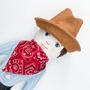 SEWING PATTERN Cowboy Doll with cowboy hat and bandana, 18 inch cloth doll tutorial, diy boy doll pattern with instructions image 5