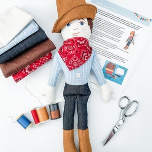 SEWING PATTERN Cowboy Doll with cowboy hat and bandana, 18 inch cloth doll tutorial, diy boy doll pattern with instructions image 8