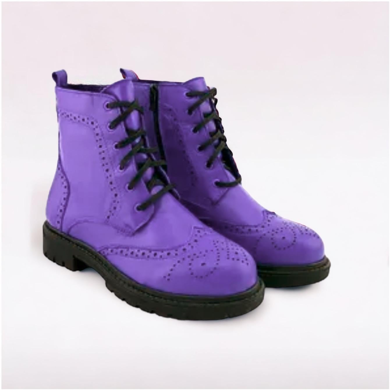 Purple Stylish Leather Women's Boots With Lace-up,comfortable,perforated Urban Ankle Boots for All-day,purple Leather Boots,versatile Boots - Etsy Purple Stylish Leather Women's Boots With Lace-up,comfortable,perforated Urban Ankle Boots for All-day,purple Leather Boots,versatile Boots - Etsy
