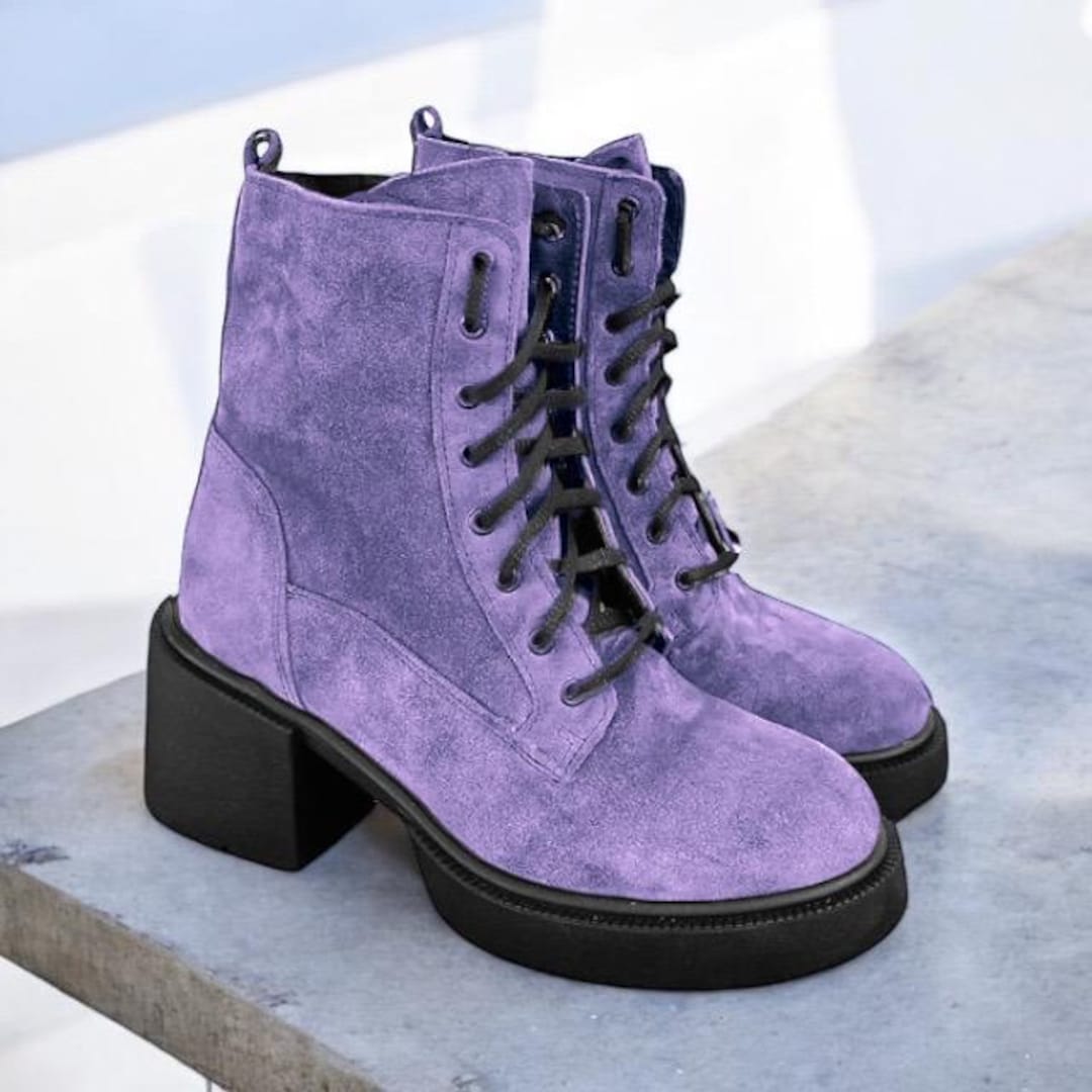 Purple Plaid Women's Boots main image 1