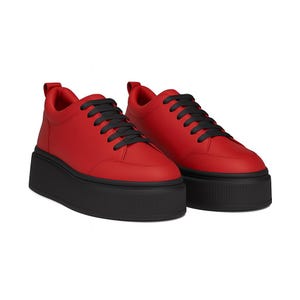 Platform sneakers for women,black Leather shoes,Platform leather shoes,red Platform,black red Platform shoes,Platform footwear,Gift for her